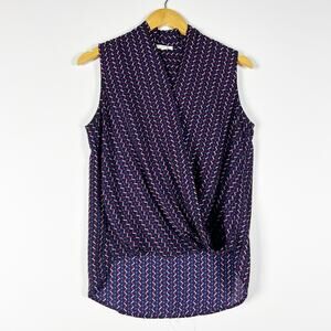 Pleione black and purple pink tank top blouse Size XS